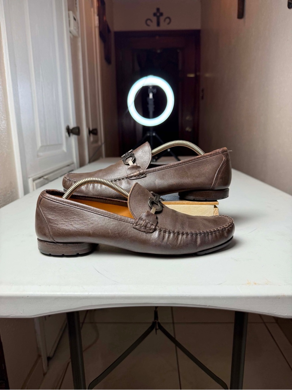 Salvatore Ferragamo Men's Brown
Leather Loafers Sz 10.5